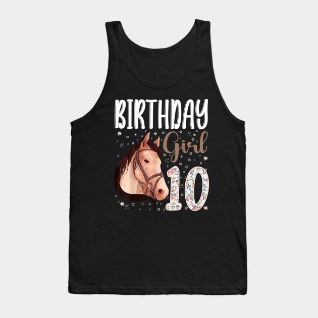 Horse Animal Lovers 10th Birthday Girl Tank Top by tasmarashad